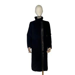 GUCCI by Tom Ford rare FW 2001 black wool and cashmere coat w/ zipper SZ 40